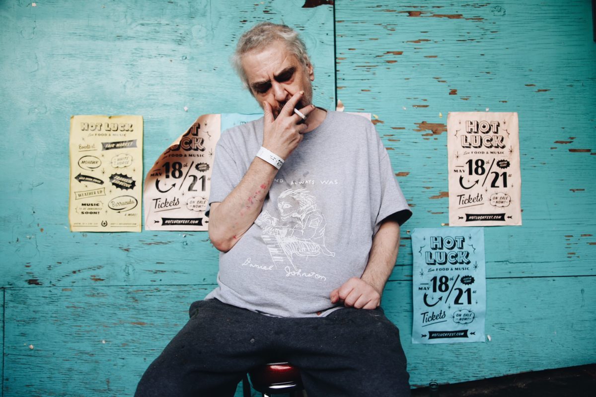 Daniel Johnston - smoking, photo by Jackie Young