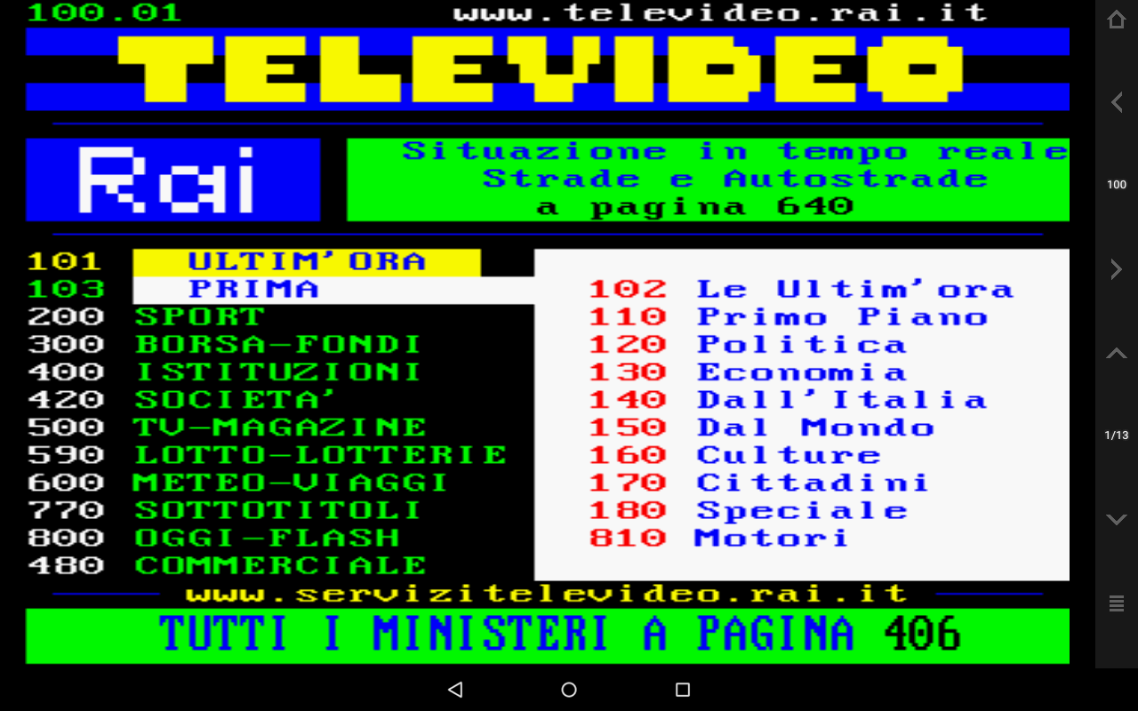 Sintetismi - Alla pagina 777 del Televideo