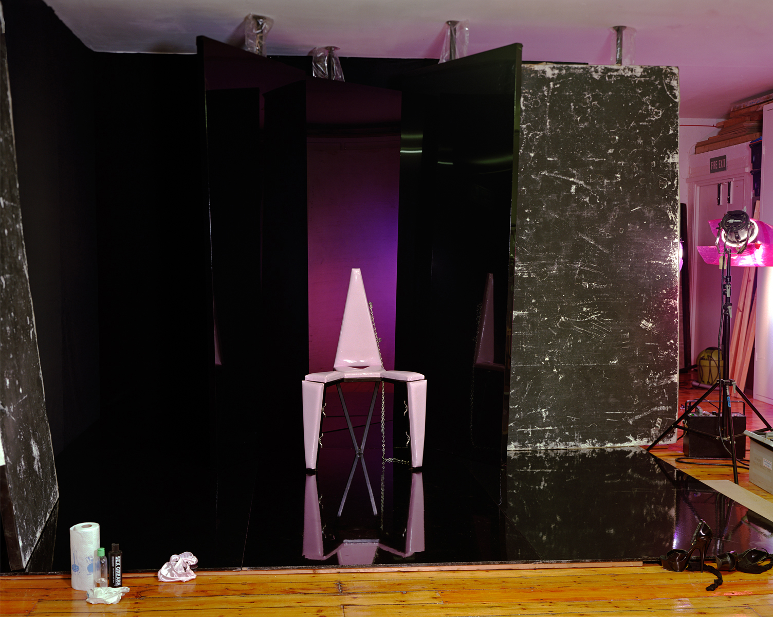 Jo Broughton - Empty Porn Sets | Pink Chair